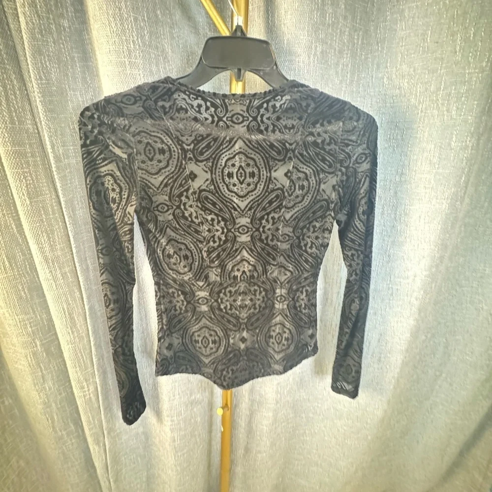 Free People Black Velvet Burnout City Lights XS